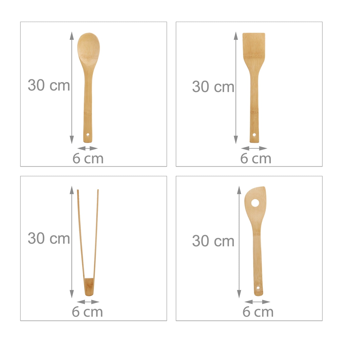 kitchen utensil set in 6 parts Bamboo