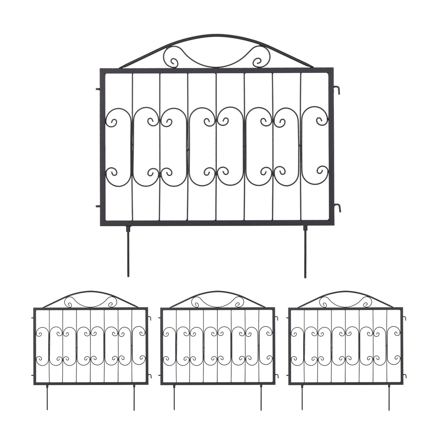 metal bed rail, 4 parts