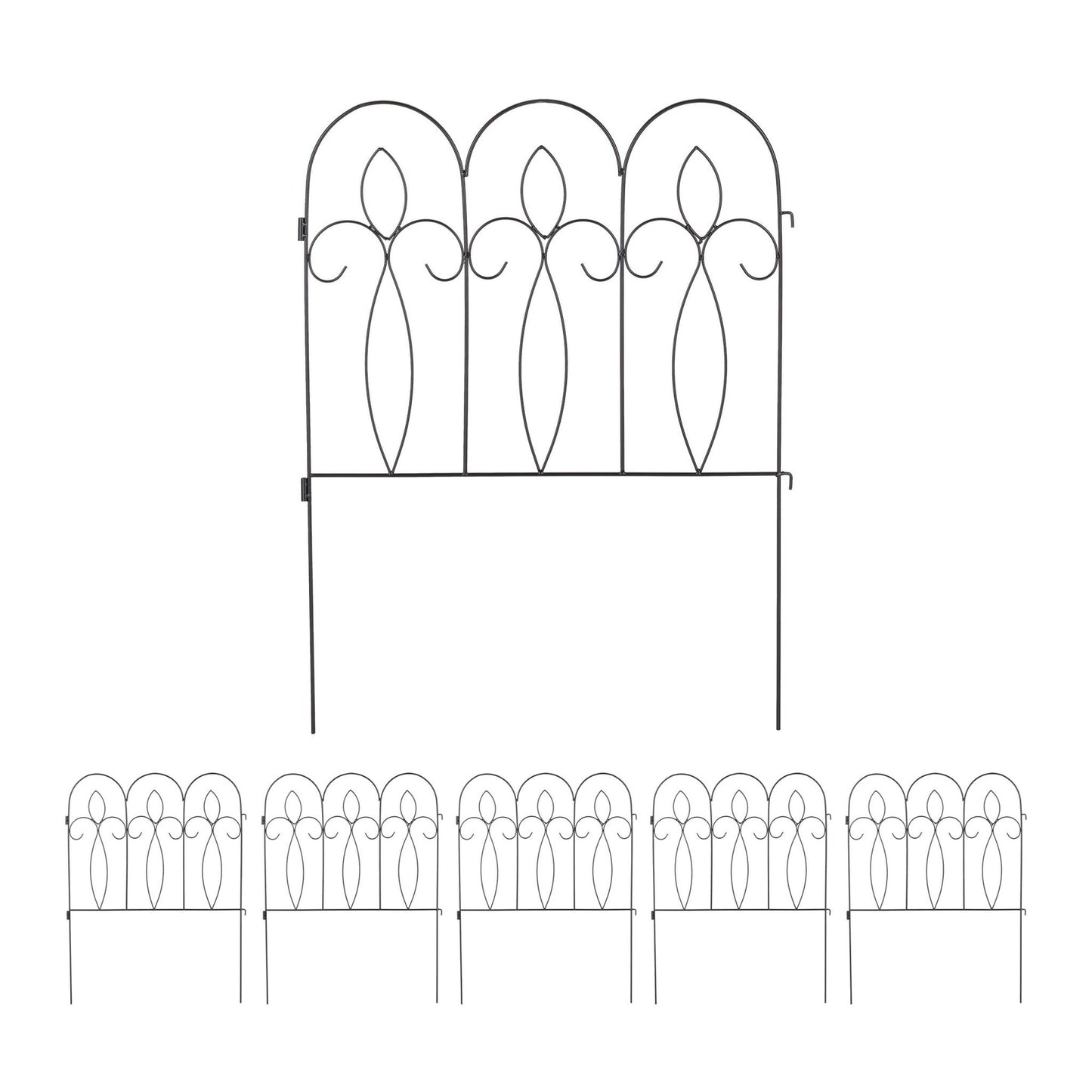 metal flower bed fence in 6 parts