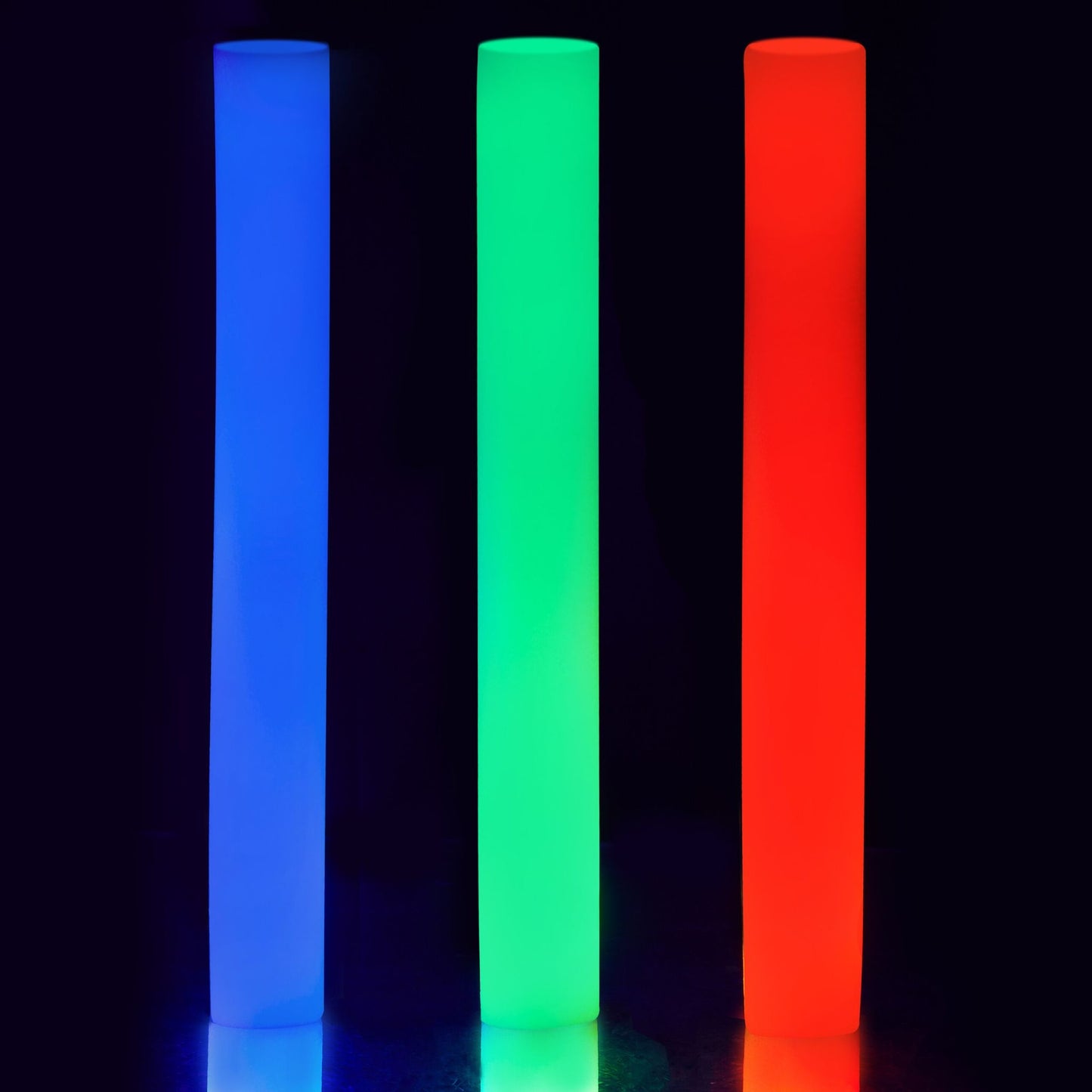 set of 10 LED light sticks in foam plastic