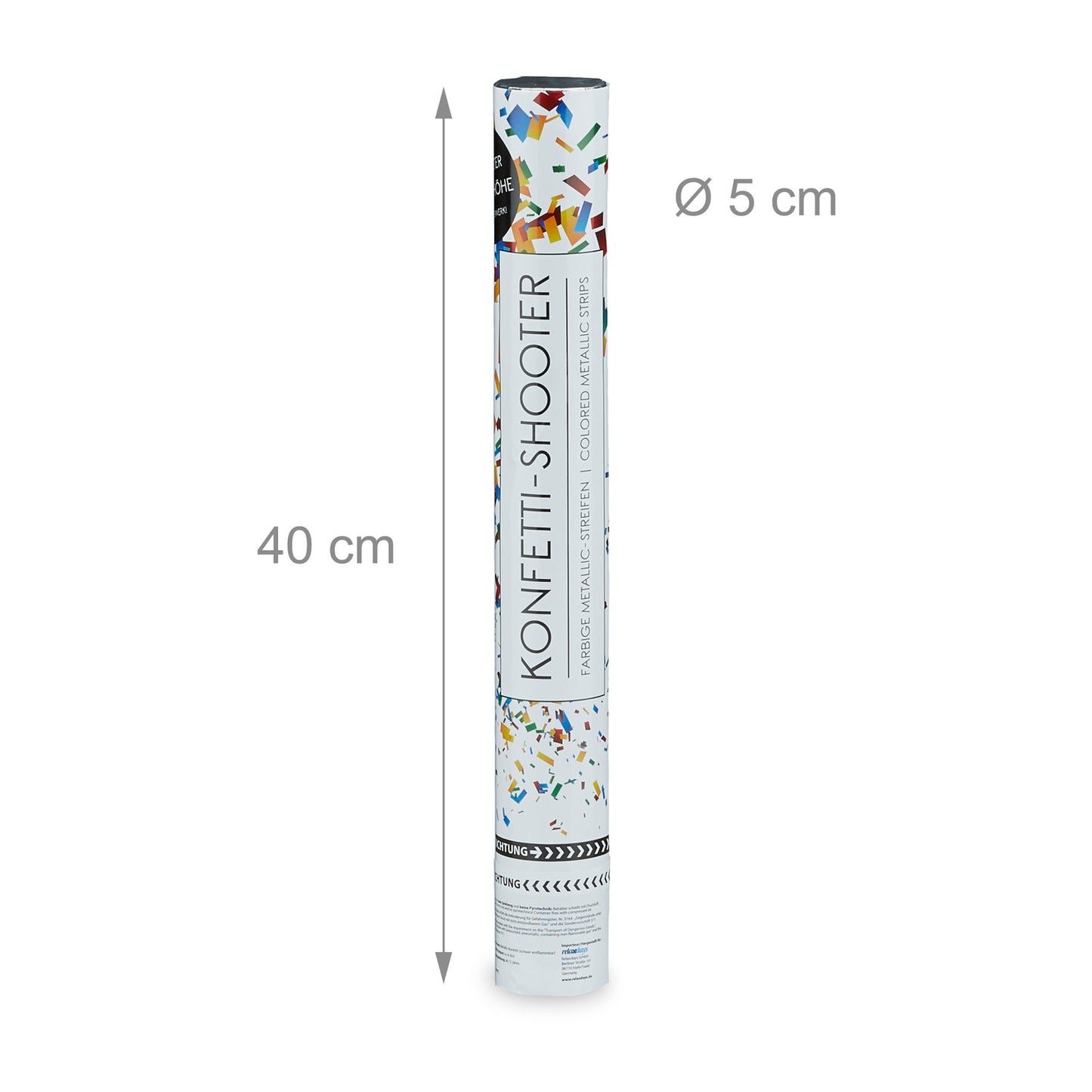 set of 12 Party Poppers "Colour Rain" 40 cm