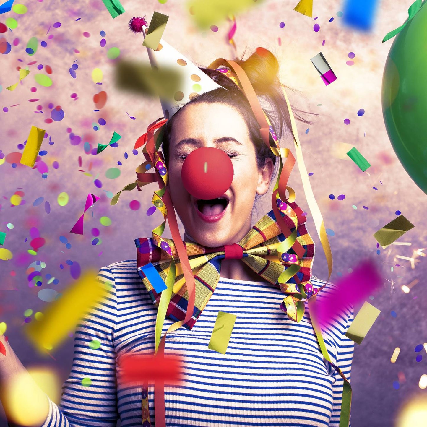 set of 12 Party Poppers "Colour Rain" 40 cm
