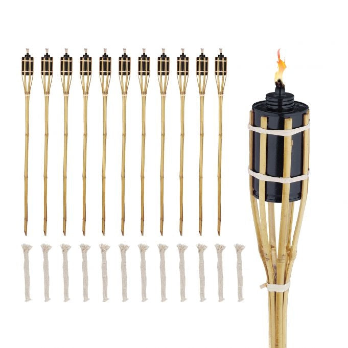 set of 12 garden torches 90 cm