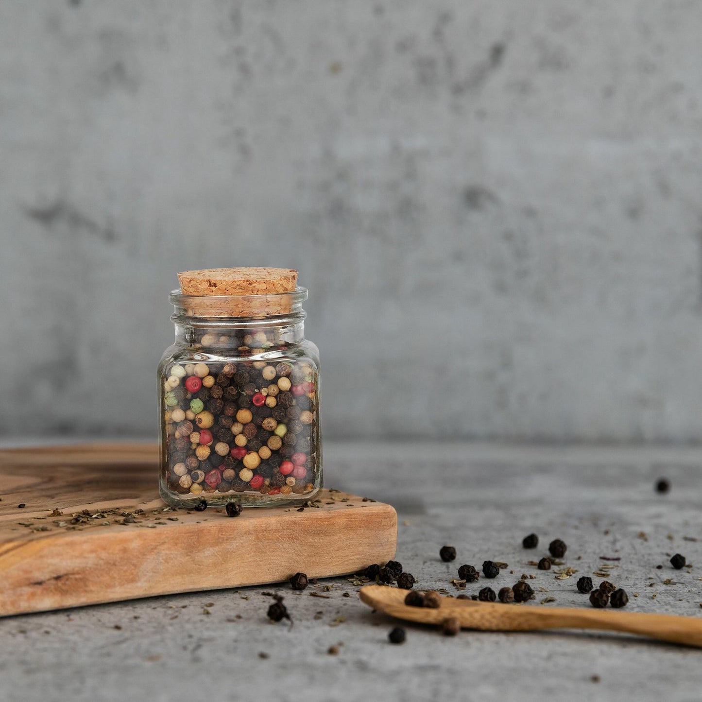 set of 12 spice jars with square cork lids