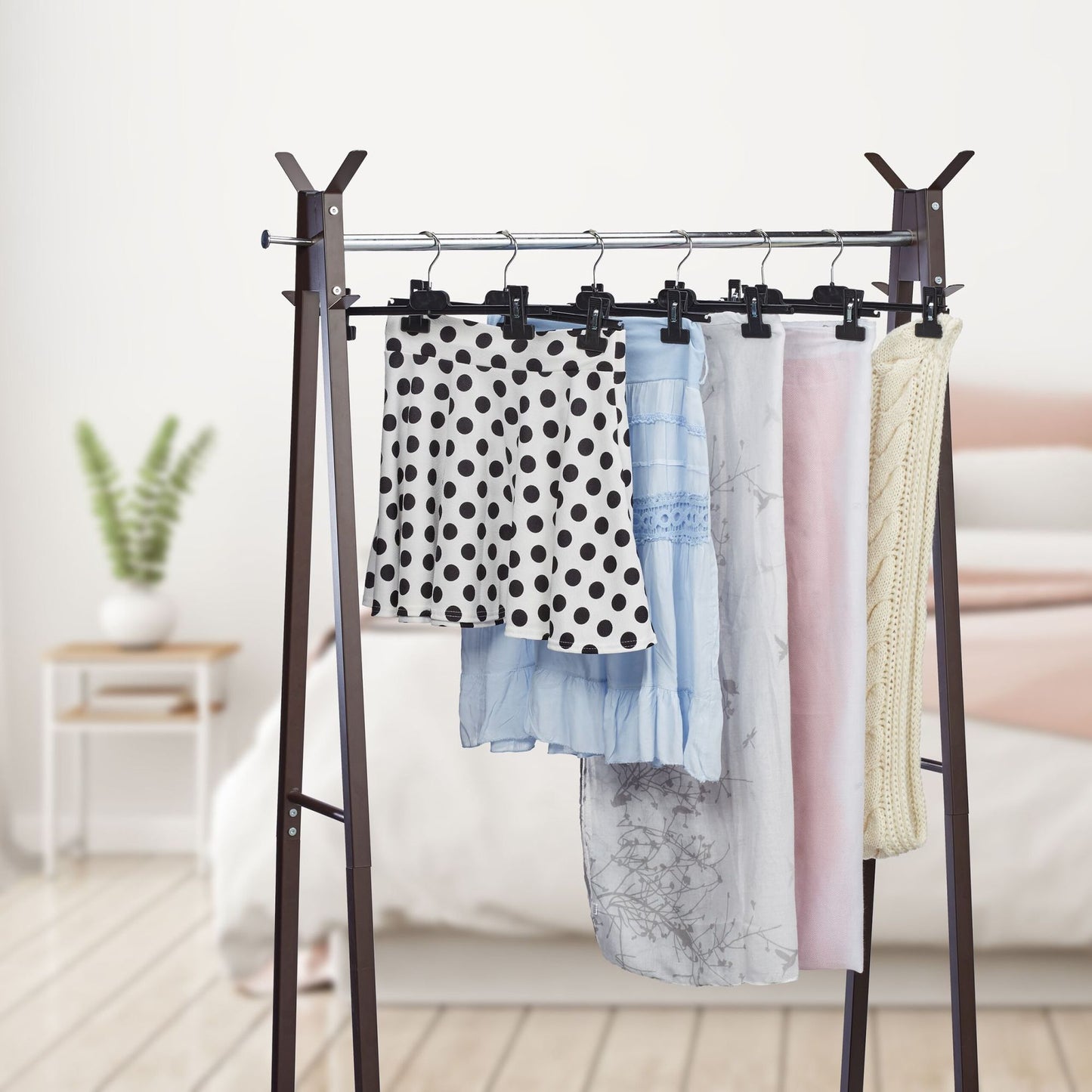 set of 12 trouser hangers in plastic