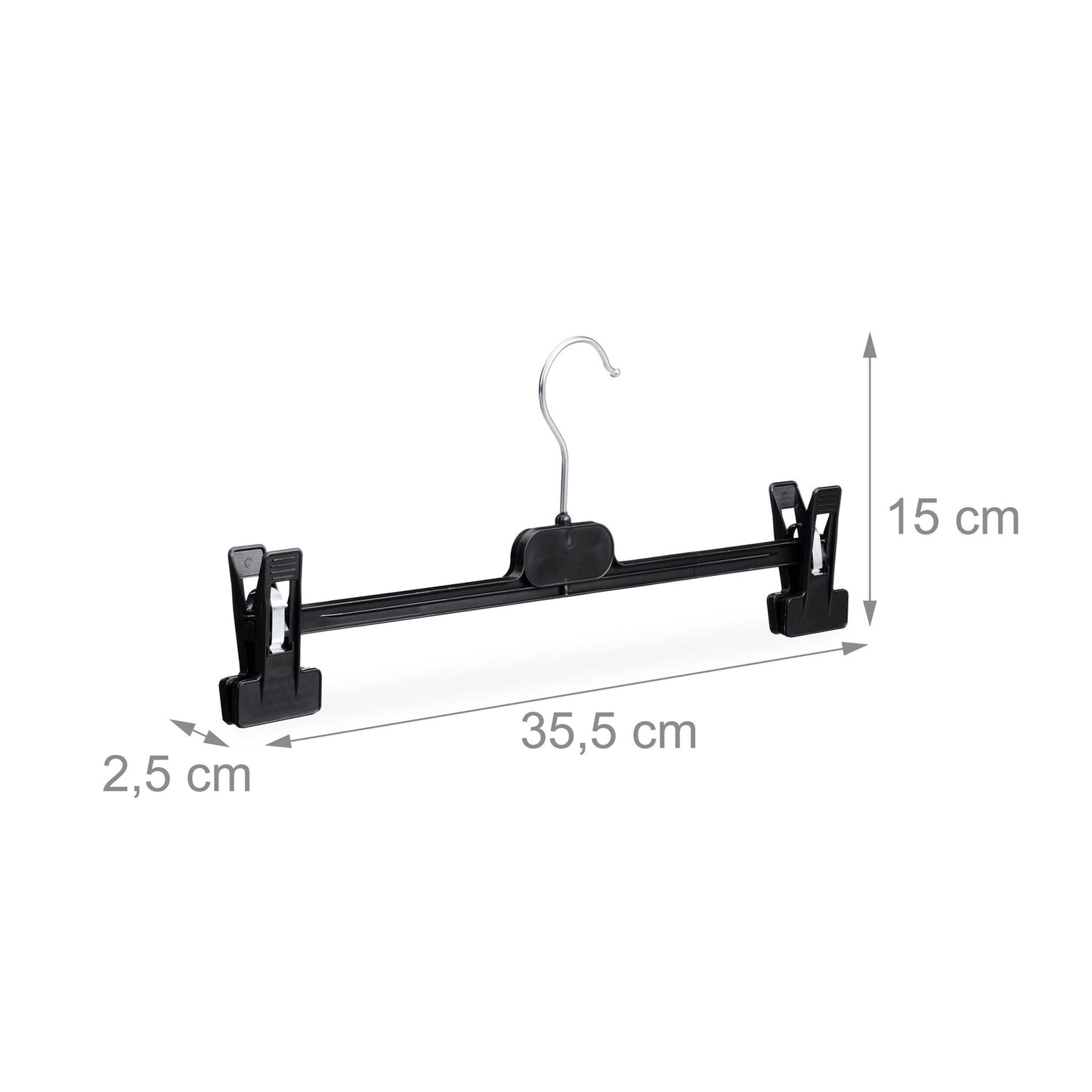 set of 12 trouser hangers in plastic