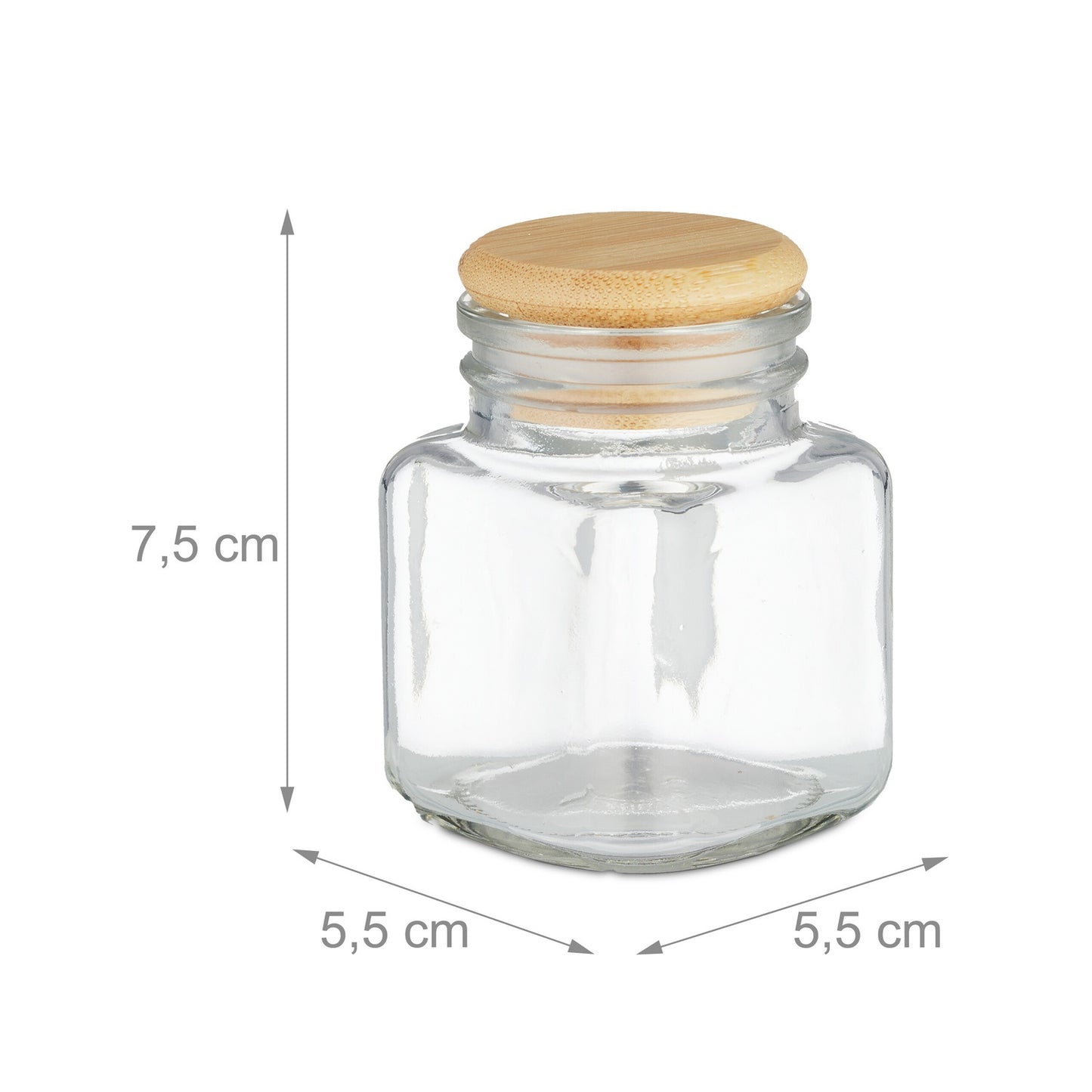 set of 16 spice jars square bamboo