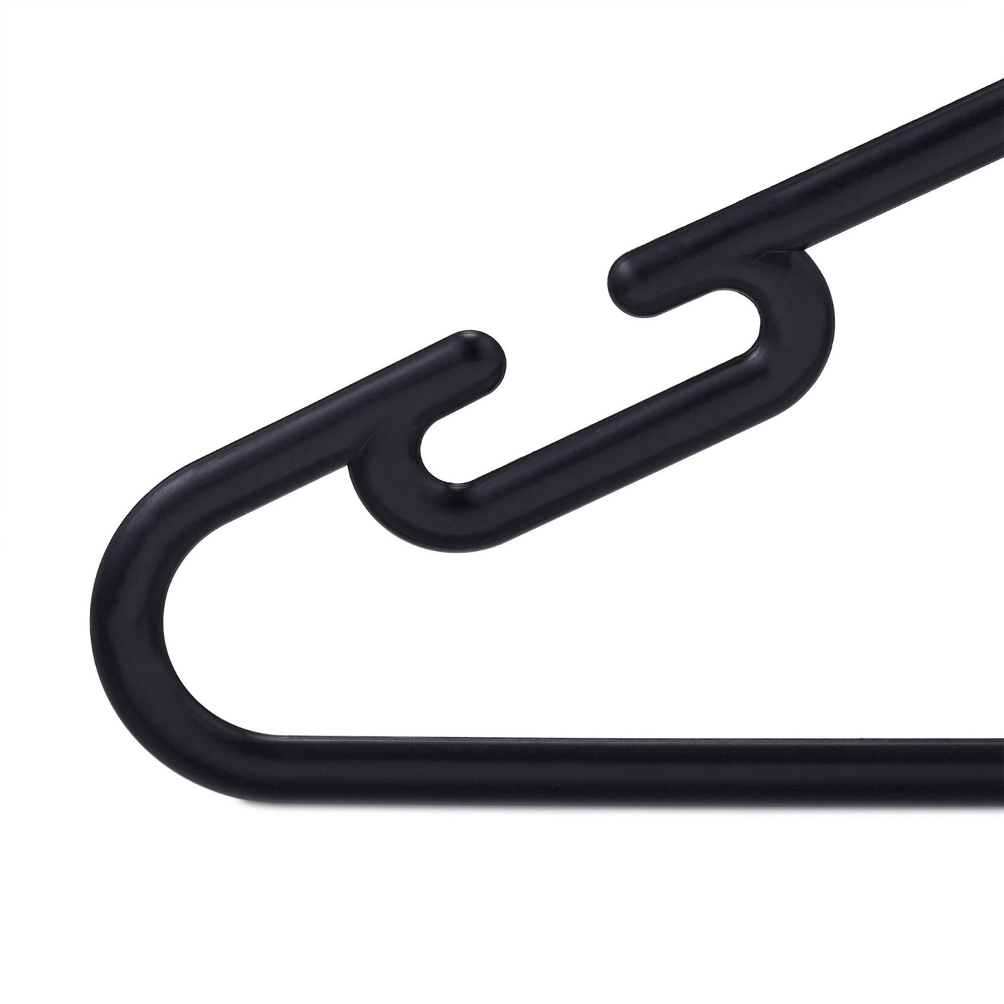 set of 24 coat hangers in black plastic