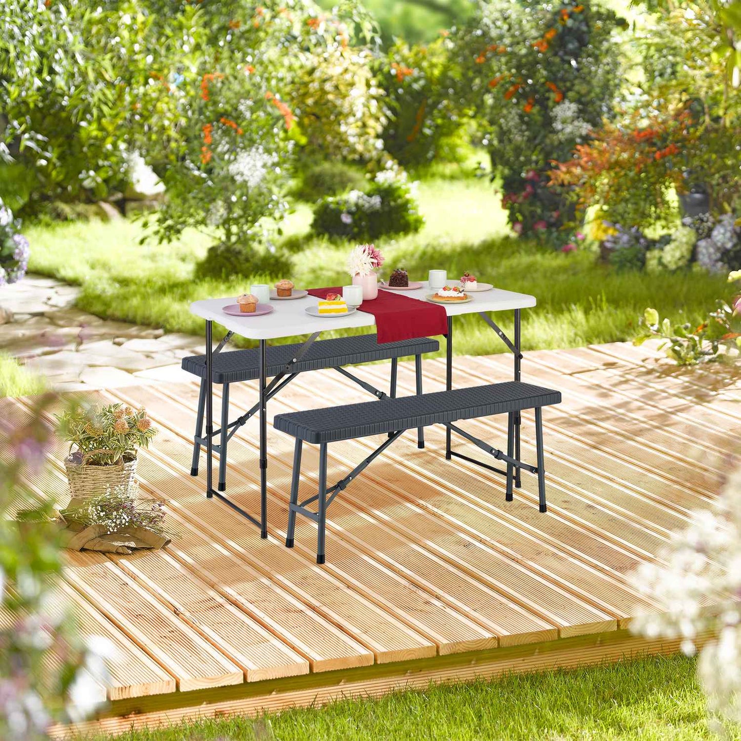 set of 2 beer benches 102 cm