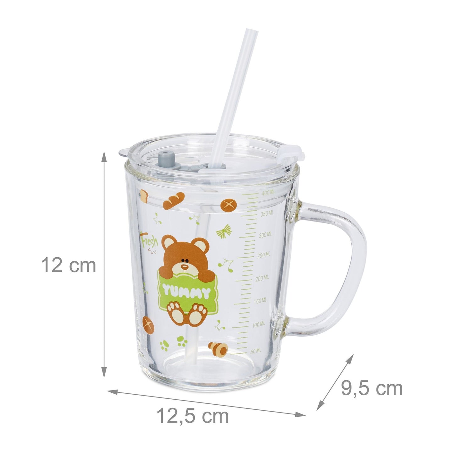 set of 2 children's glasses with a bear motif