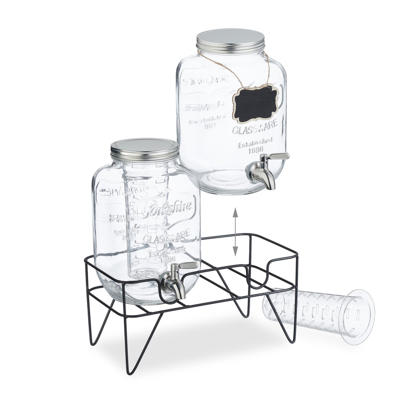 set of 2 drink containers 4L with stand