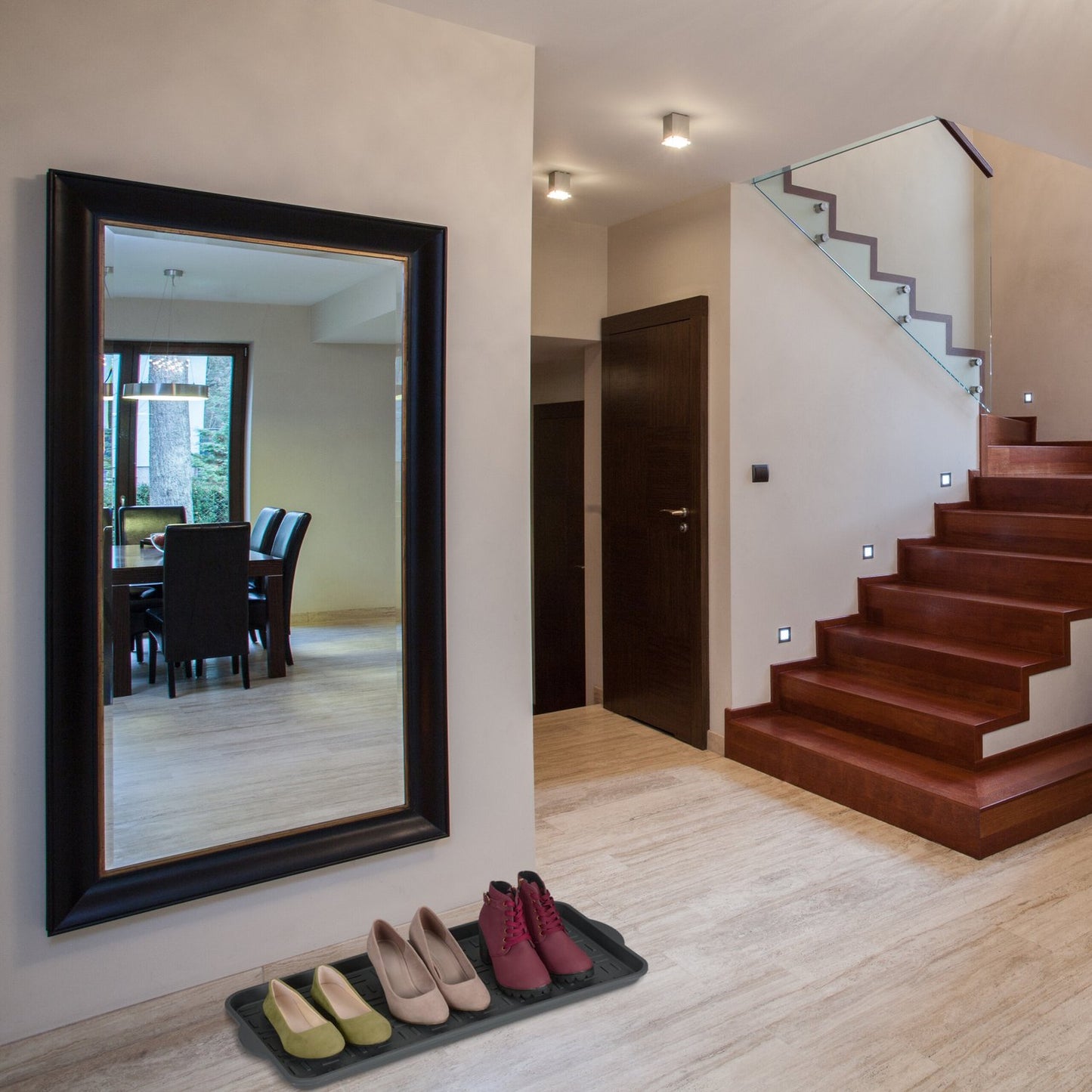 set of 2 drip trays for 3 pairs of shoes