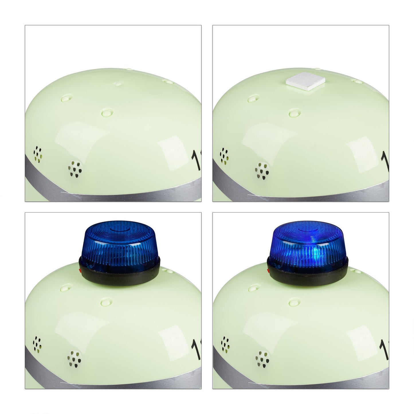 set of 2 firefighter helmets with blue light