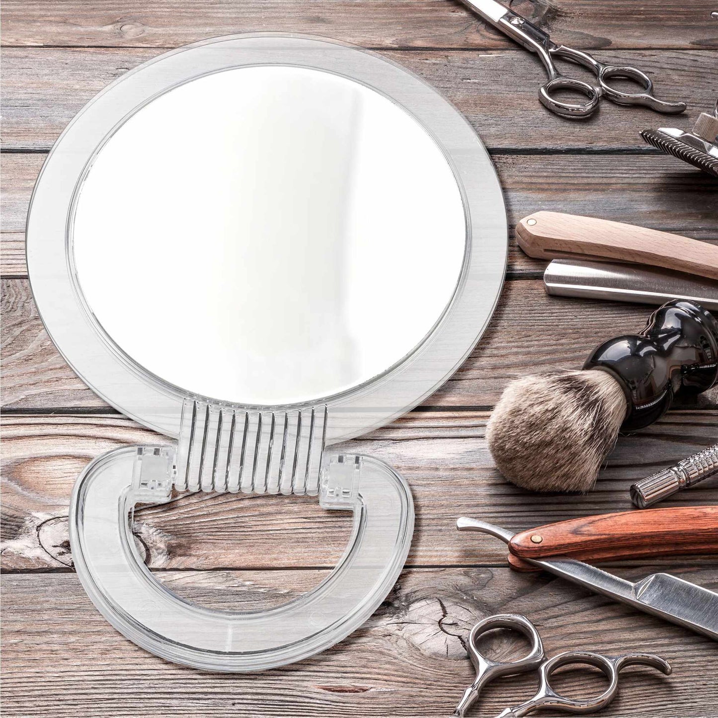 set of 2 mirrors with folding handle