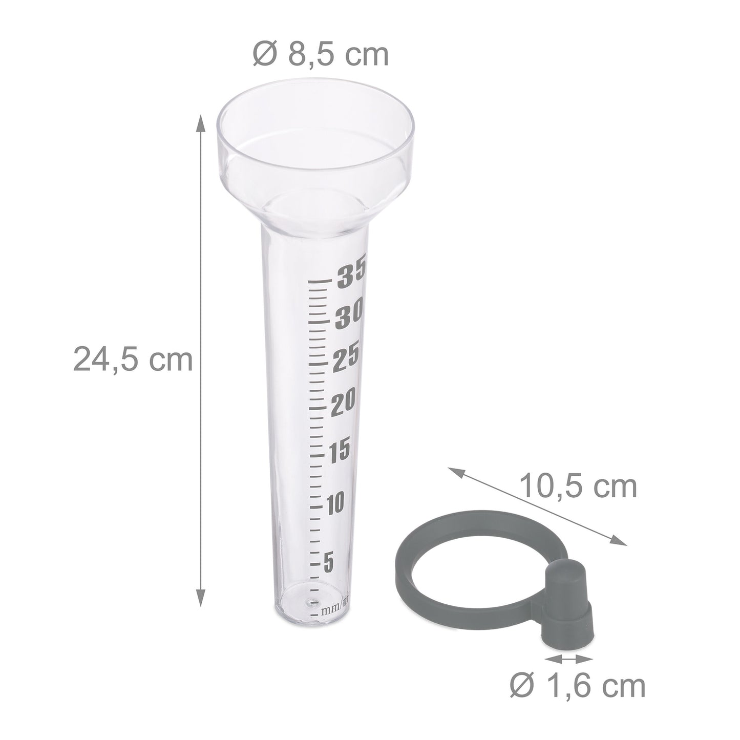 set of 2 rain gauges with holder
