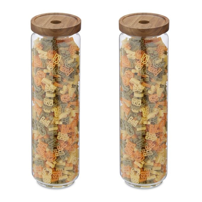 set of 2 storage jars with lids 1.5 litres