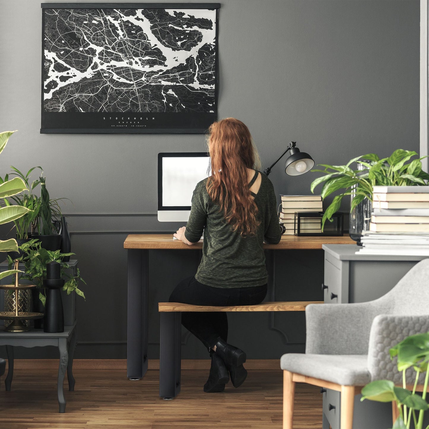 set of 2 table runners black