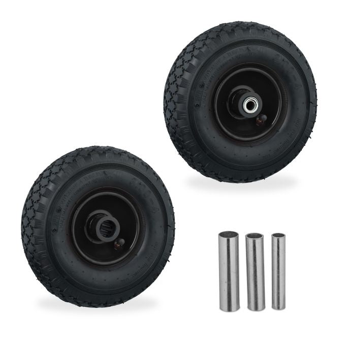set of 2 wheels for pick-up trucks 3.00-4 steel rim