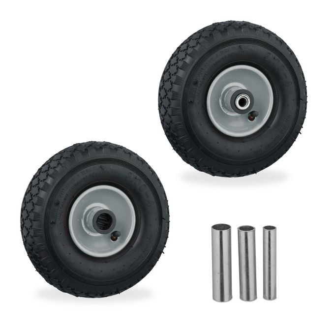 set of 2 wheels for pick-up trucks 3.00-4 steel rim