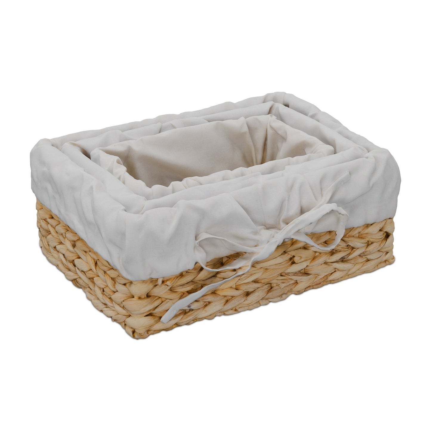 set of 3 bread baskets with cotton insert