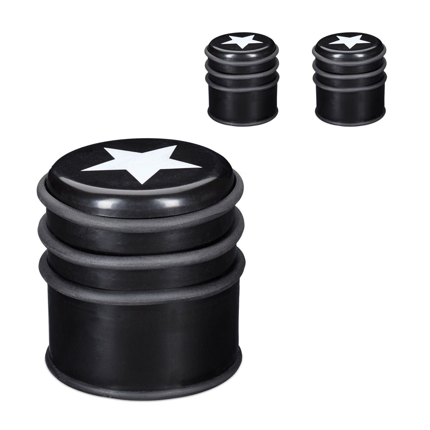 set of 3 door stops with star motif