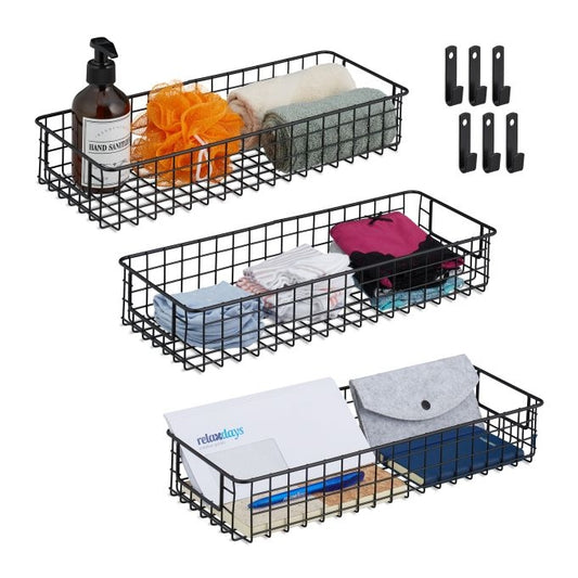 set of 3 wire baskets for the wall