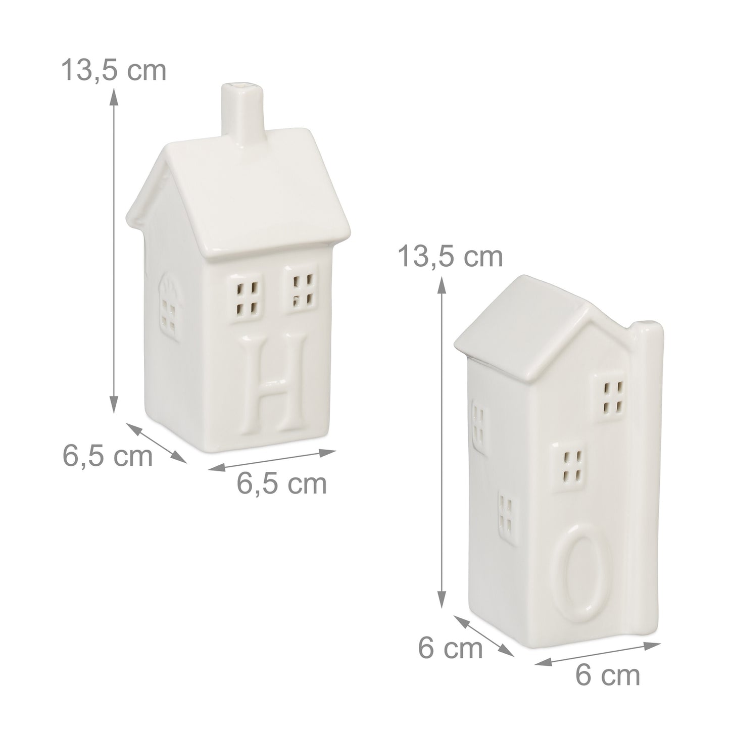 set of 4 ceramic "Home" heat candle holders