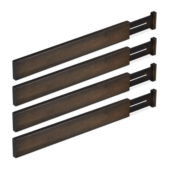 set of 4 drawer dividers in dark brown