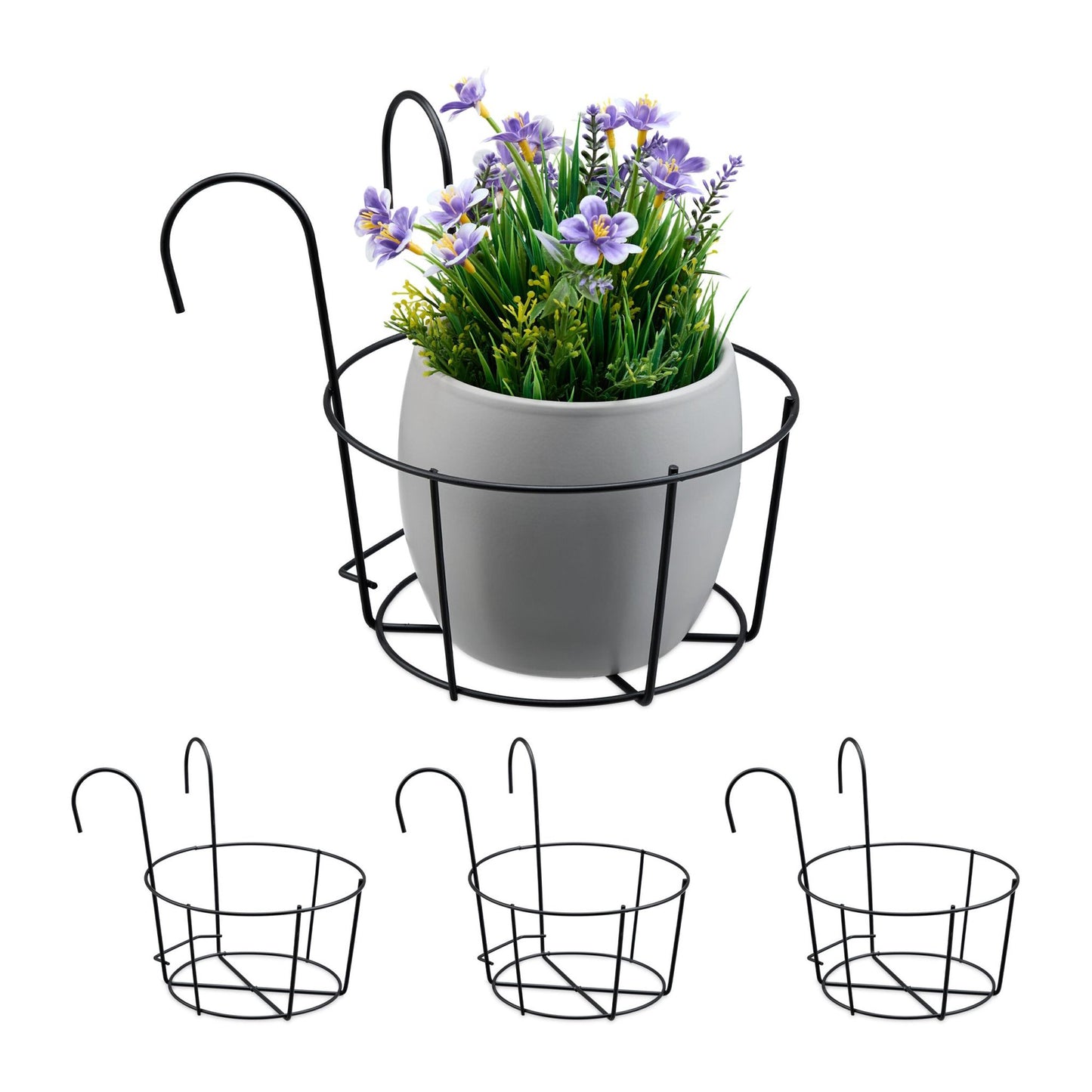 set of 4 flower pot holders for the balcony