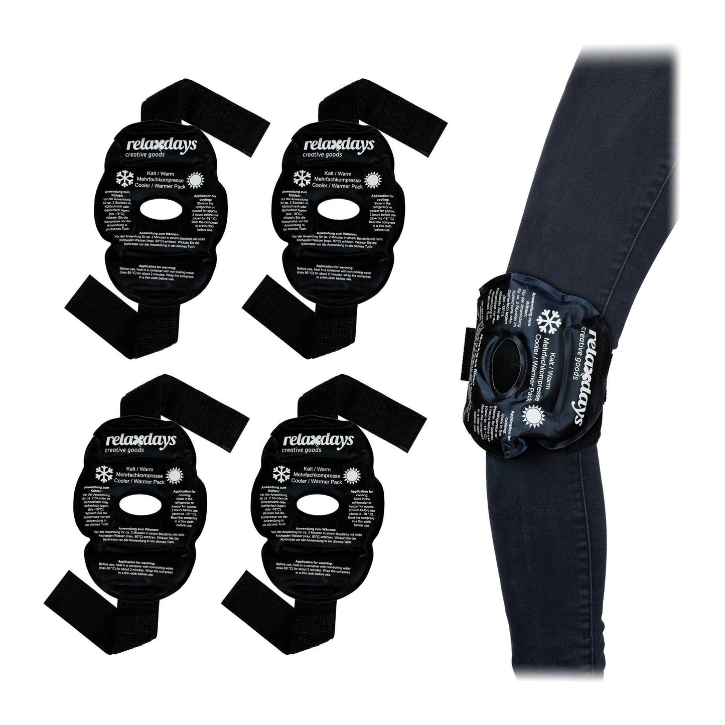 set of 4 knee pads in black