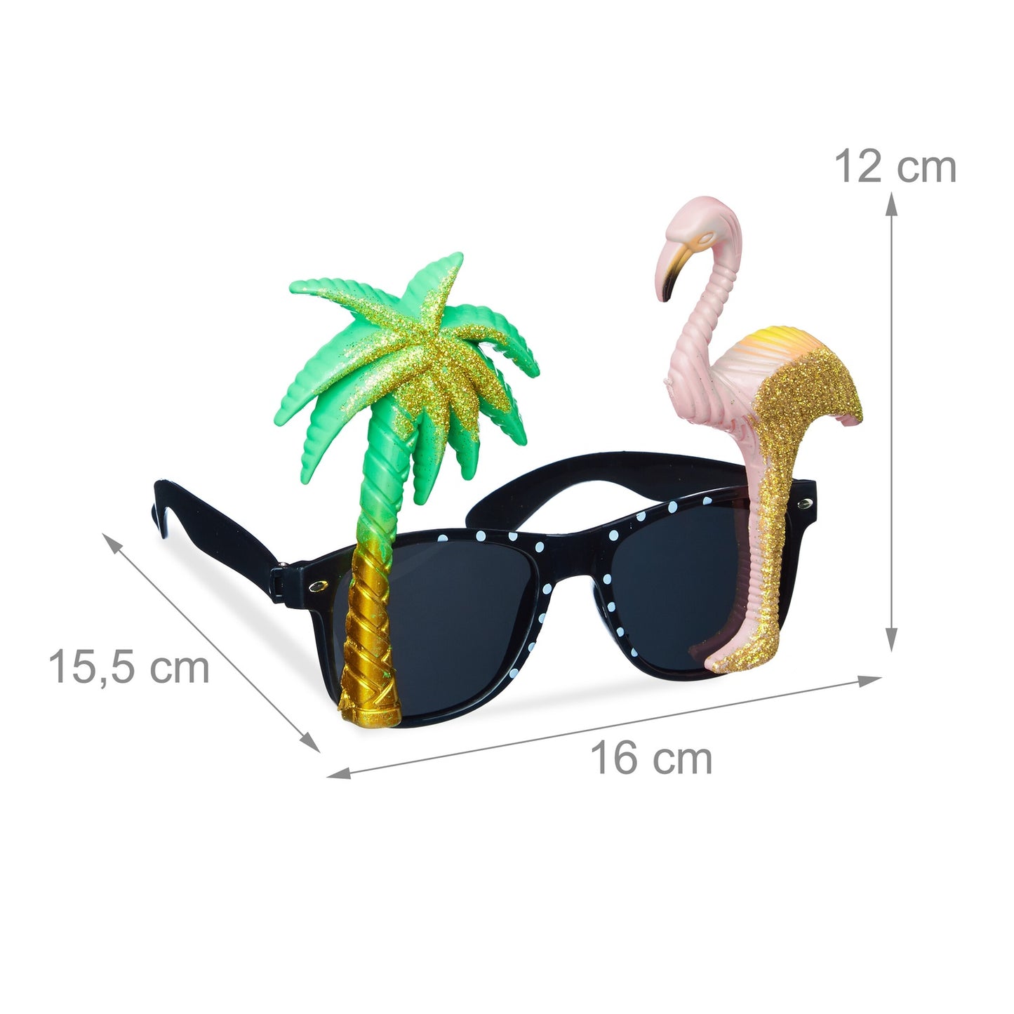 set of 5 party glasses flamingo and palm