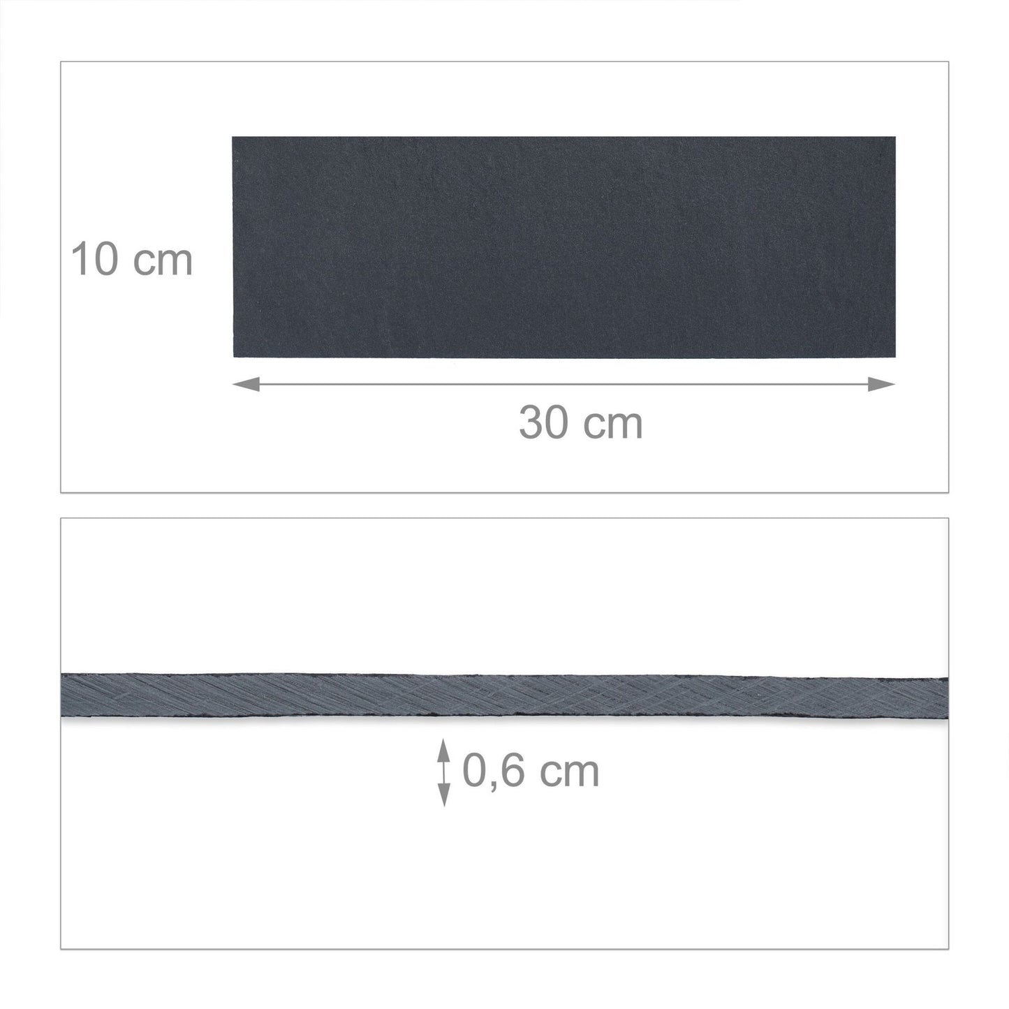 set of 6 slate tiles 30 x 10 cm