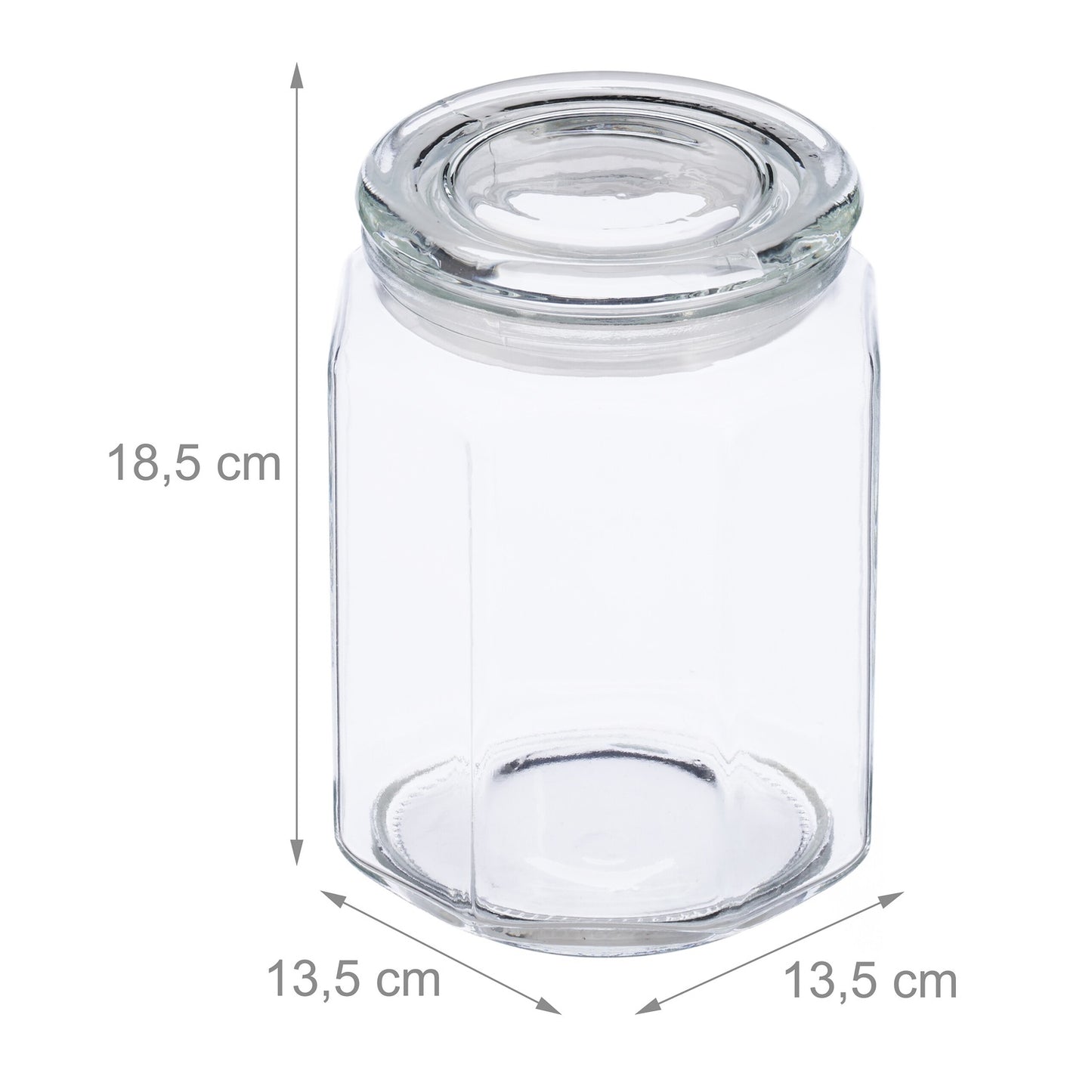 set of 6 storage jars with lids 1800 ml