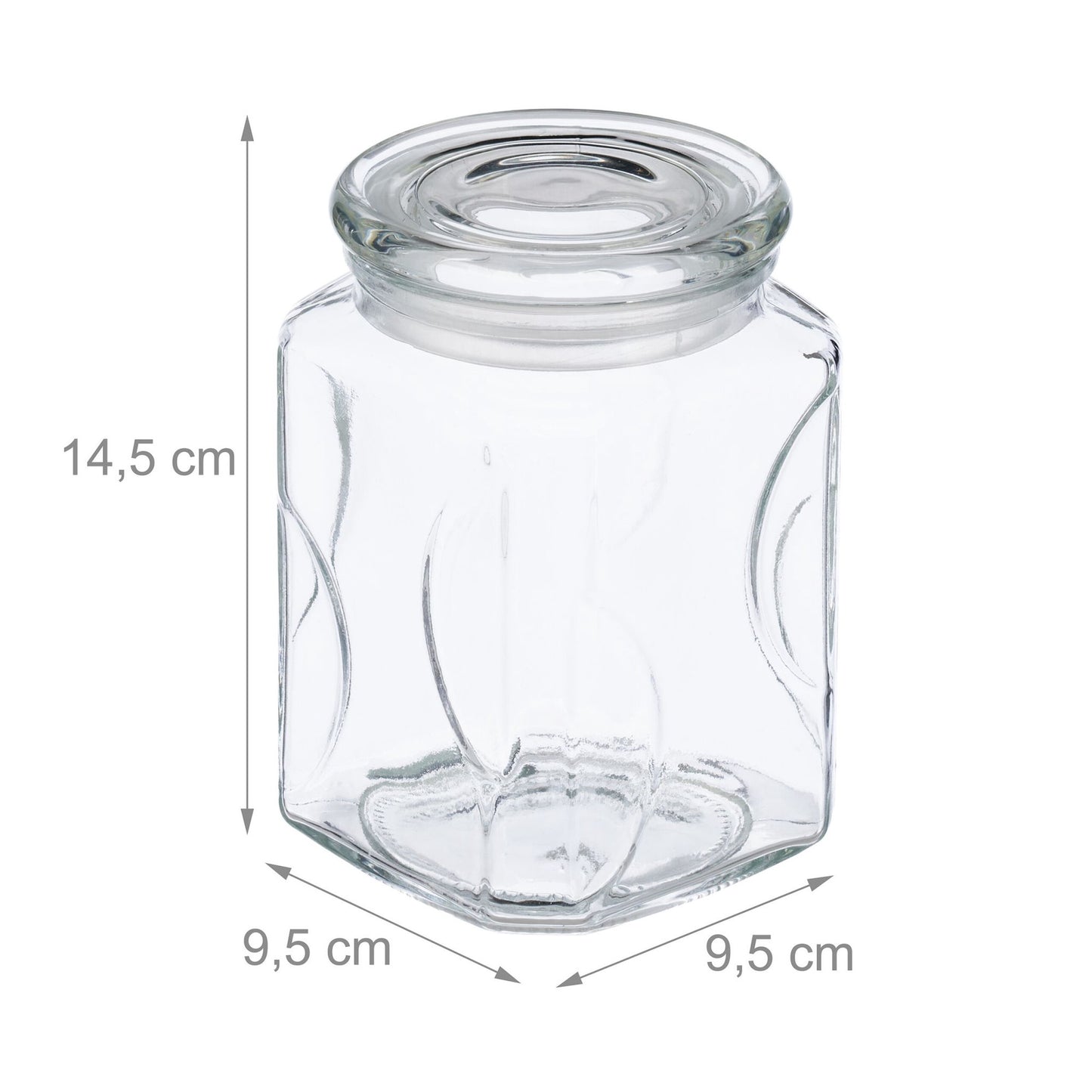 set of 6 storage jars with lids 750 ml