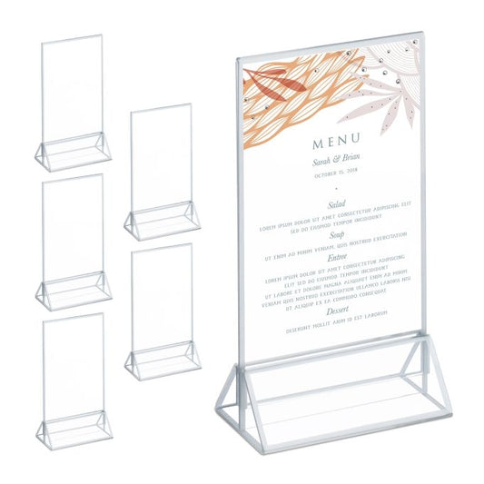 set of 6 table stands DIN A6