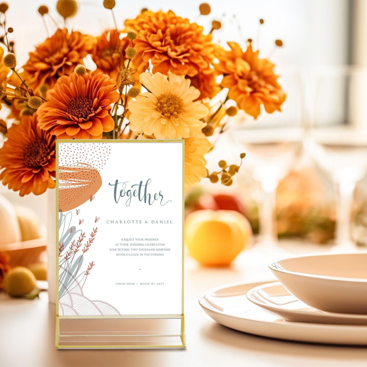 set of 6 table stands DIN A6