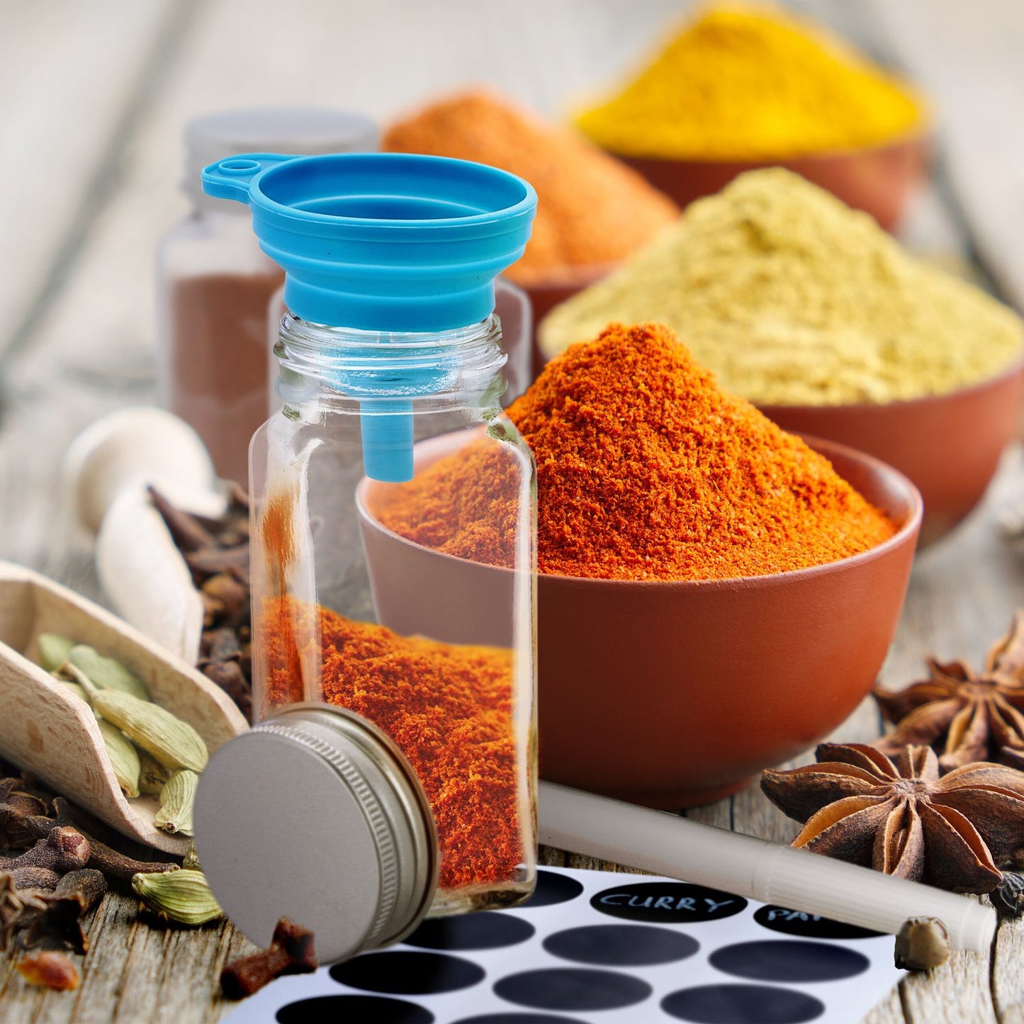 set of 8 spice jars