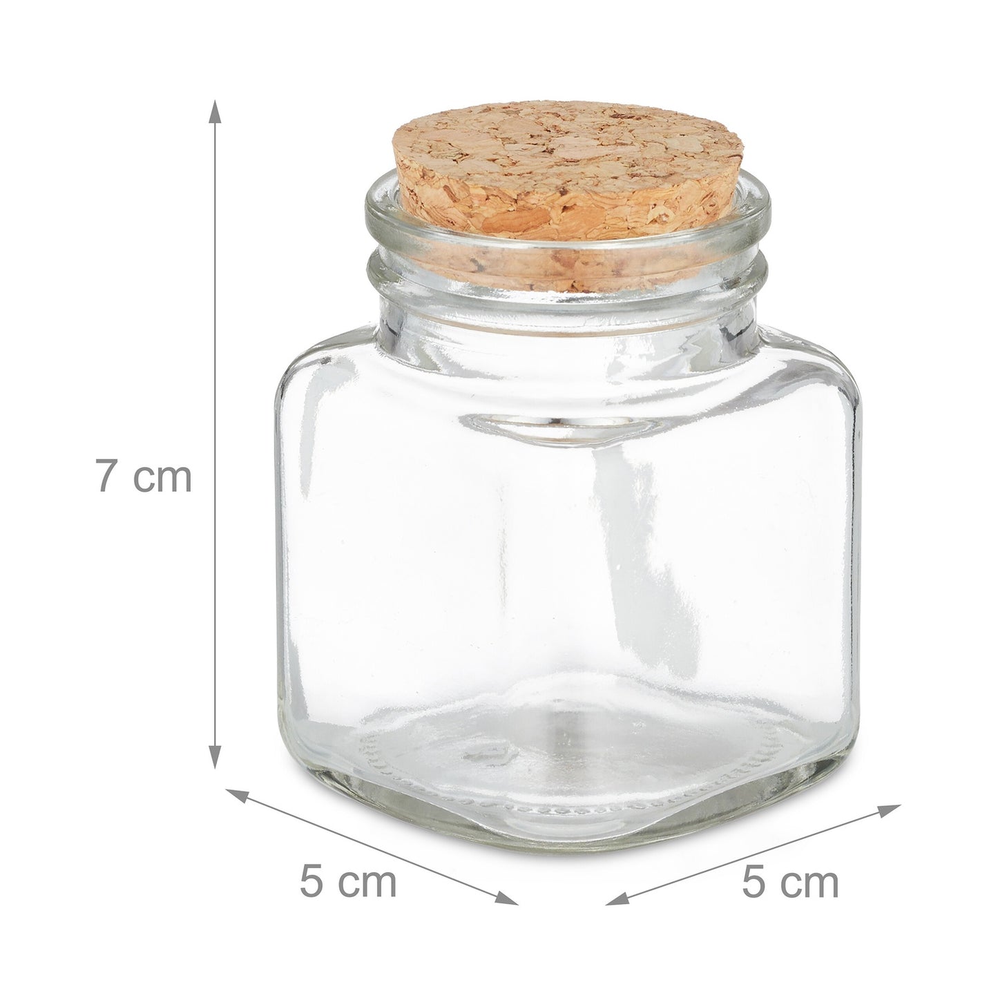 set of 8 spice jars with square cork lid