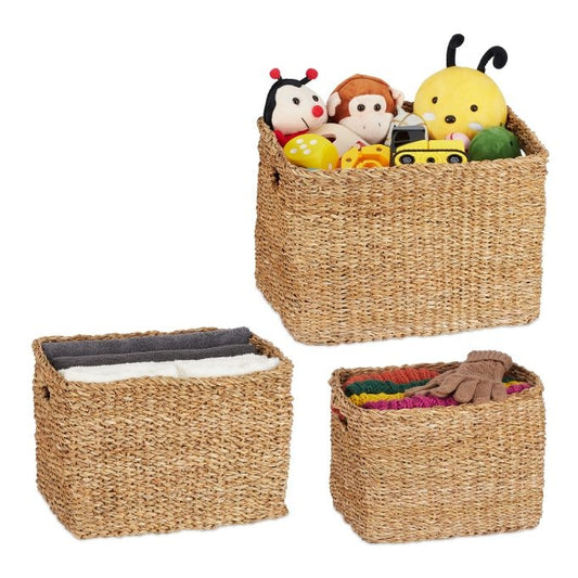 <p>Decorative seaweed baskets offer practical organization with a stylish touch. Perfect for any room, these woven storage solutions keep your home tidy while enhancing its aesthetic appeal.</p>

<ul>
<li>Organize with three versatile sizes for diverse st