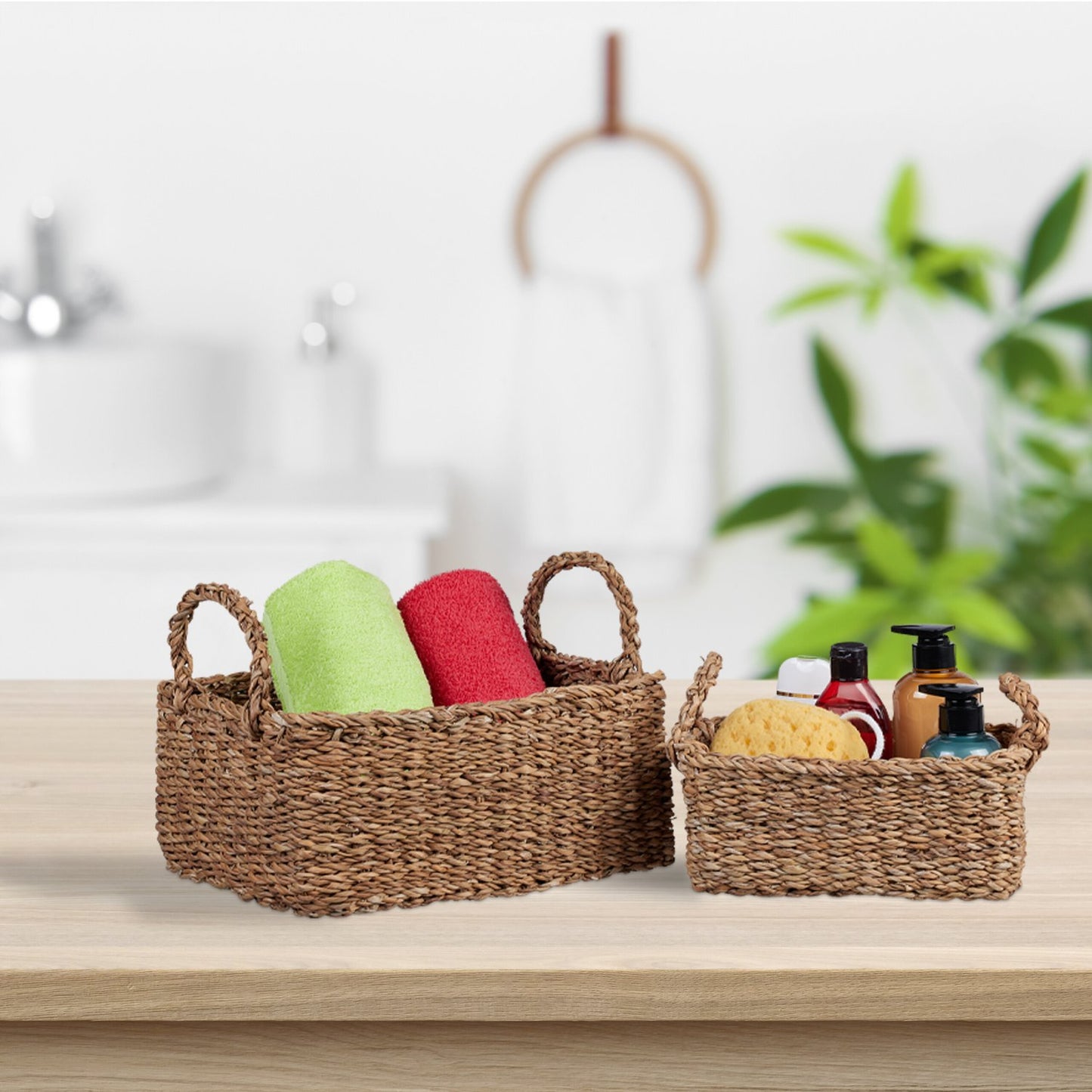 storage basket in 3 parts made of seaweed