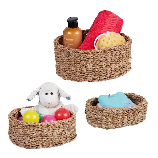 storage basket in 3 parts made of seaweed