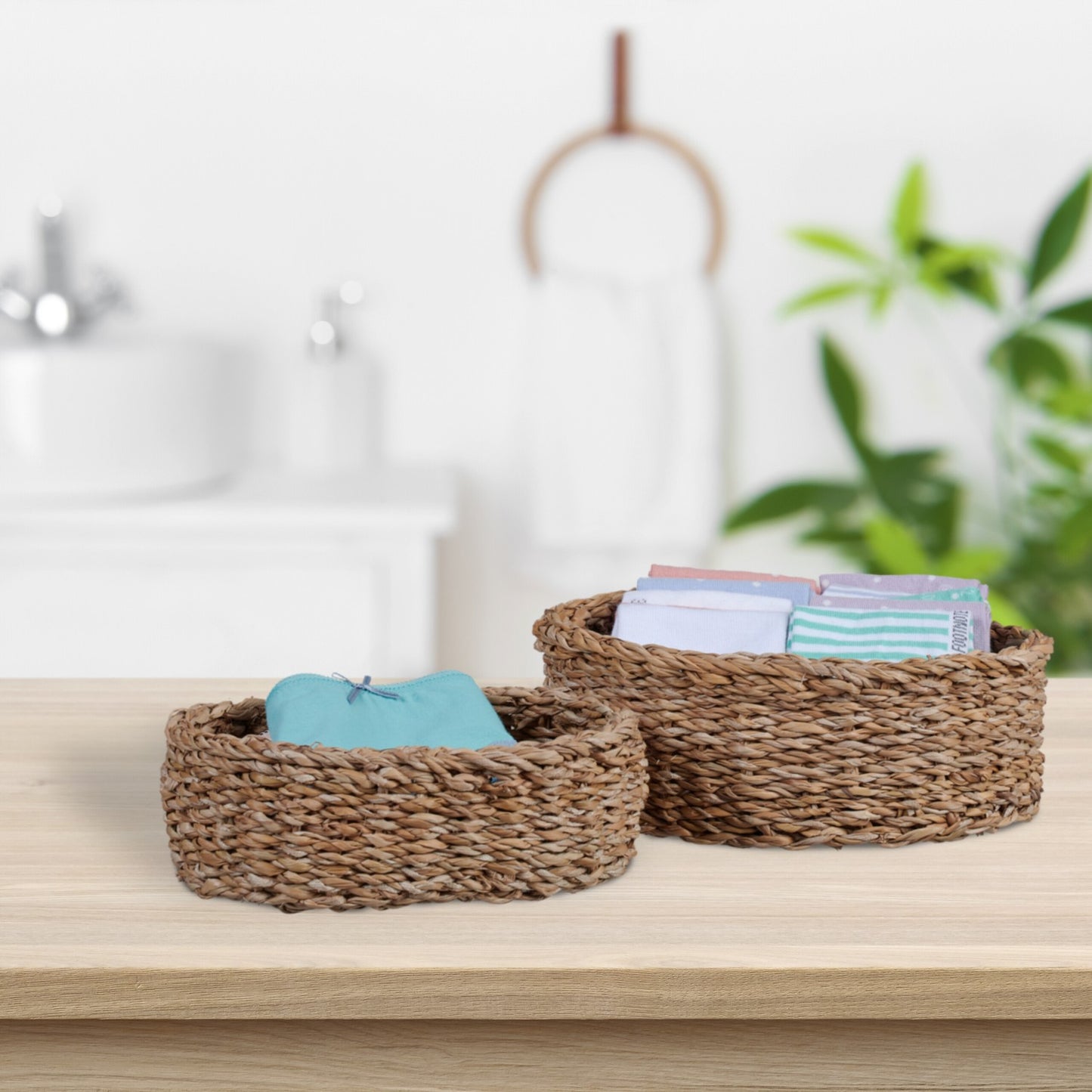 storage basket in 3 parts made of seaweed