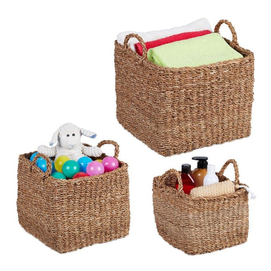 storage basket in 3 parts made of seaweed