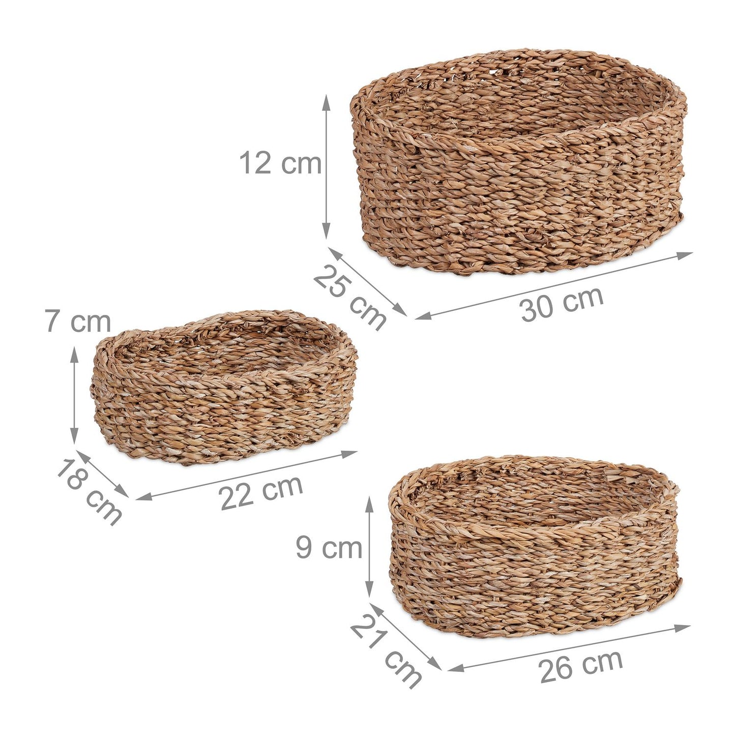 storage basket in 3 parts made of seaweed