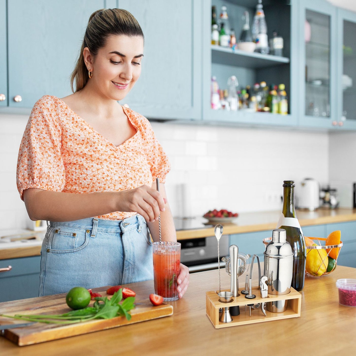the 10-piece cocktail set with stand