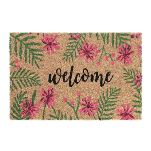 tropical welcome coir doormat