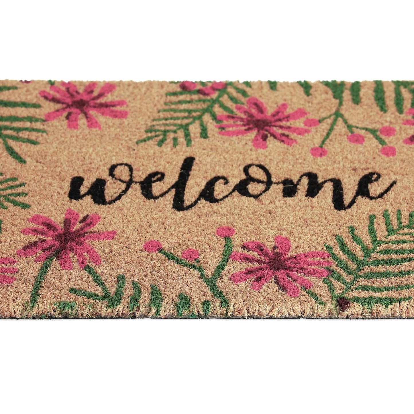 tropical welcome coir doormat