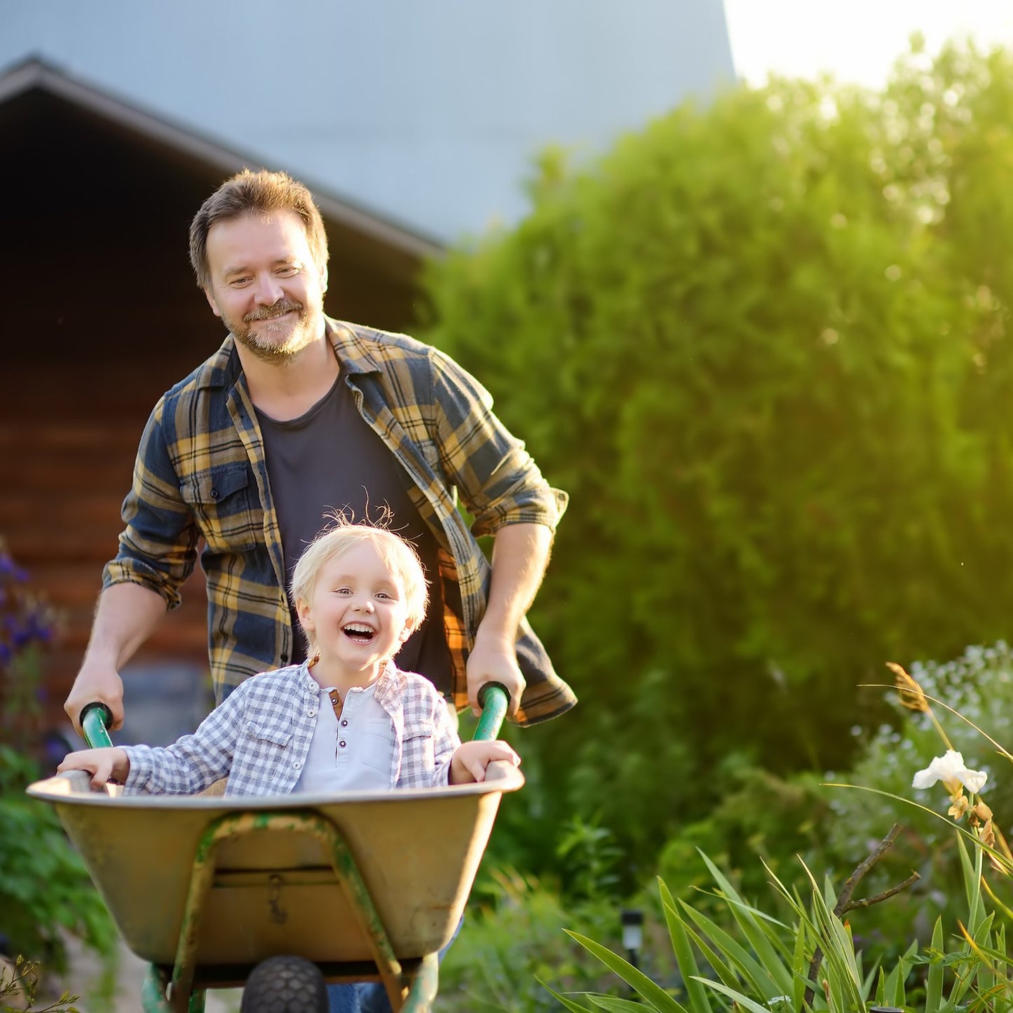 wheel set for 2 wheelbarrows with hose